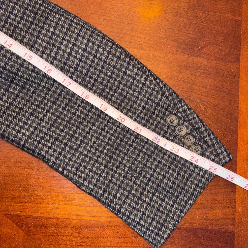 Oscar de la Renta | Mens 46L | 100% Wool Houndstooth‎ Blazer | Brown | FLAW